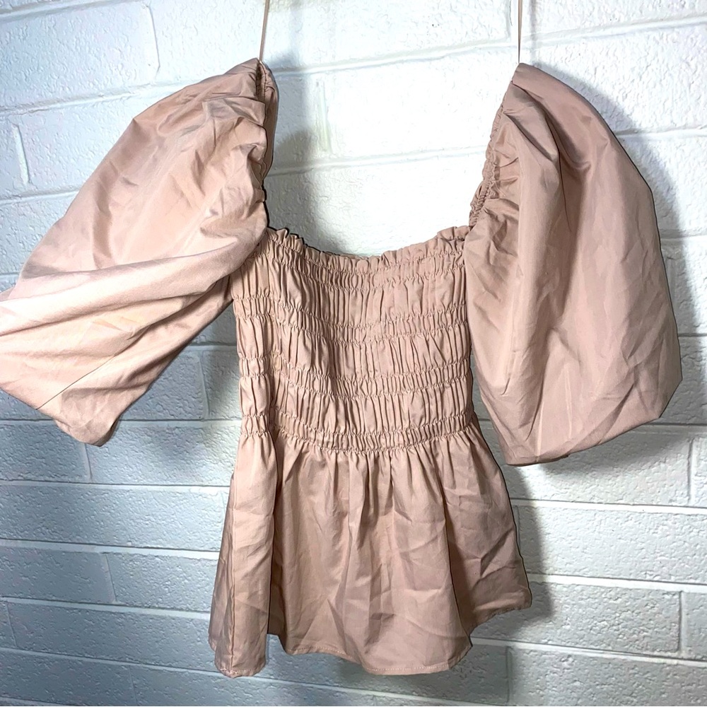 Puff Sleeve Voluminous Ruched Dress Blouse Top Shirt Impressions Medium Women’s
